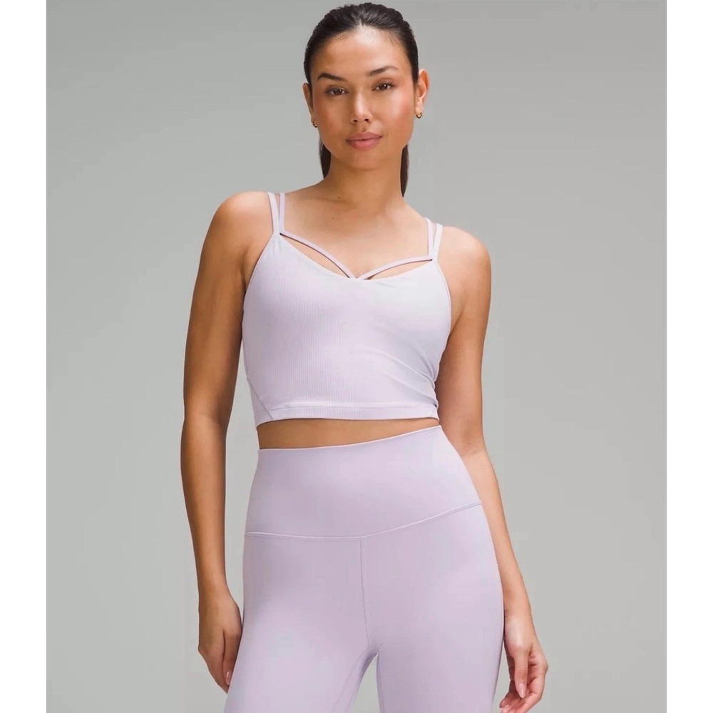 Lululemon Align Ribbed Strappy Tank Top Women 10 Lavender Excellent Nulu Crop